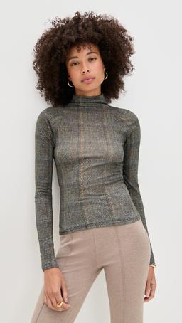 Shaw Paneled Long Sleeve Turtleneck Tee