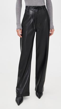 Phoebe Faux Leather Draw Cord Pants