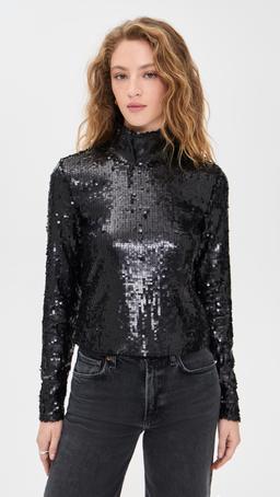 Lucy Sequin Turtleneck Top
