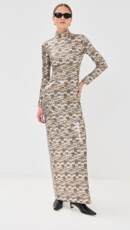 Fitted Turtleneck Maxi Dress