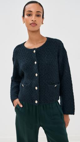 Charlene Cropped Welt Pocket Cashmere Jacket