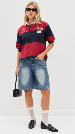Spencer Mended Denim Bermuda Shorts