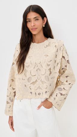 Ceci Embroidery Long Sleeve Top