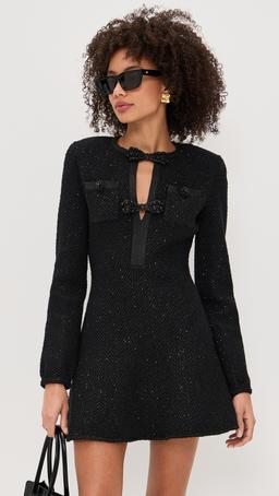 Black Sequin Knit Mini Dress