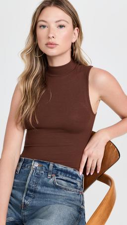 Mock Neck Tank Thong Bodysuit