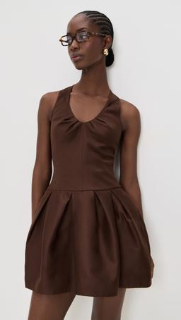 Tucked Halter Neck Dress