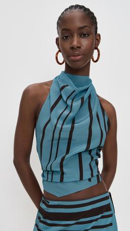 Rioja Silk Halter Scarf Top