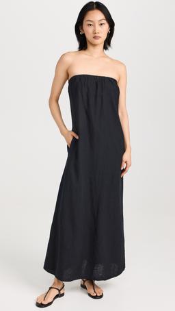 Linen Column Maxi Dress