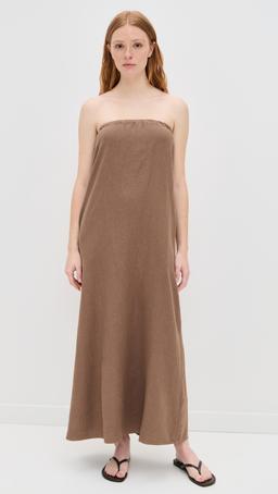 Linen Column Maxi Dress