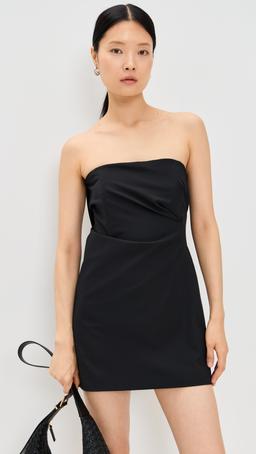 Wool Drape Mini Dress