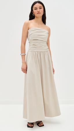 Gathered Strapless Tie Back Dress