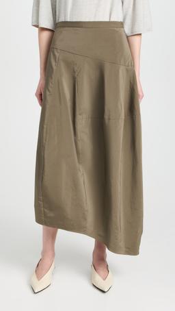 Nylon Asymmetrical Balloon Skirt