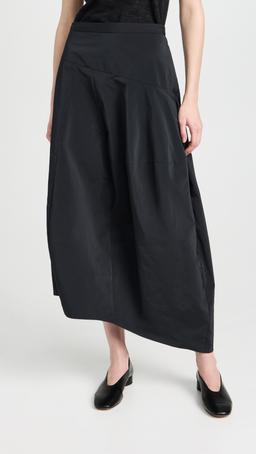 Nylon Asymmetrical Balloon Skirt