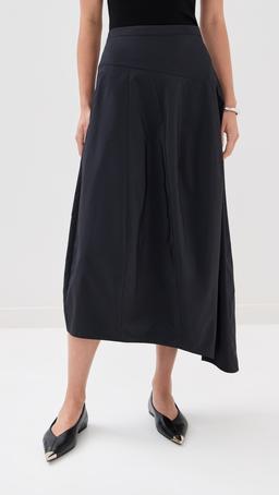 Nylon Asymmetrical Balloon Skirt