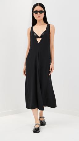 4 Ply Silk V Neck Dress with Bra