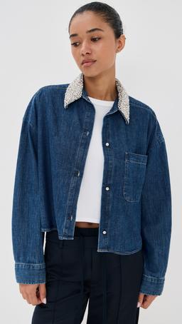 My Ex's Denim Jacket with Crystal Collar