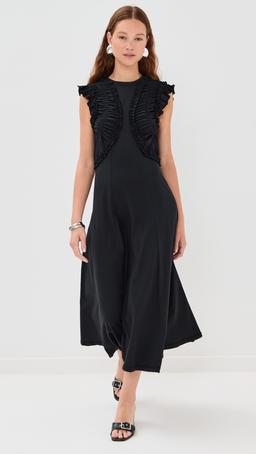 Shiva Sleeveless Ruffled Midi Dress