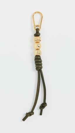 Faux Leather 3 Bead Bag Charm