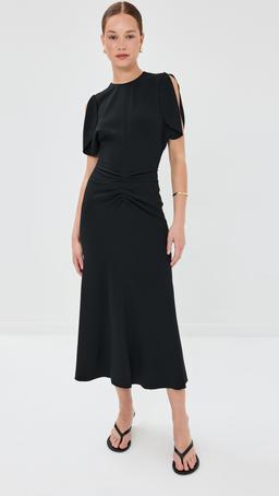 Gathered Waist Midi Dress