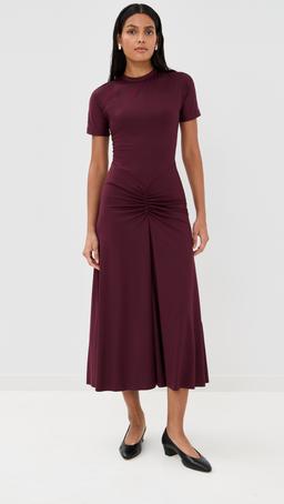 Gathered Waist T-Shirt Midi Dress