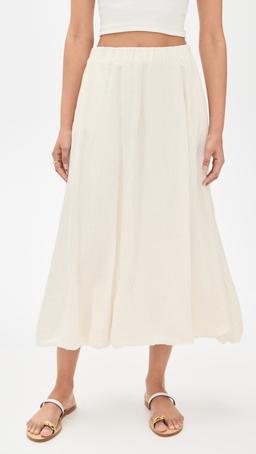 Rachelle Bubble Hem Linen Skirt