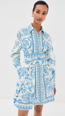 Underwater Barocco Cotton Poplin Dress