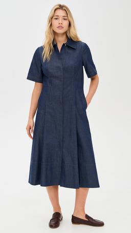Denim Short Sleeve Shirt Dress