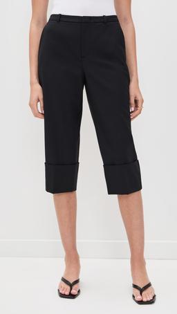 Mid Rise Cuffed Cropped Pant