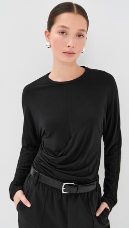 Fixed Drape Long Sleeve Crew Tee