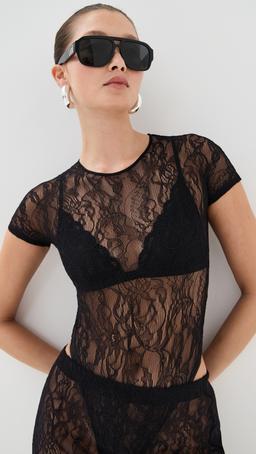 Lace Cap Sleeve Bodysuit