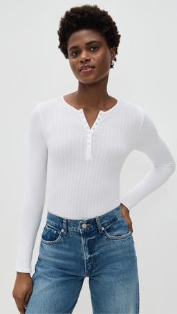 Katrina Cotton Ribbed Sea Thong Bodysuit