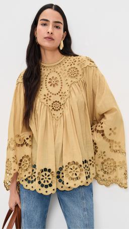 Awaken Embroidered Yoke Blouse