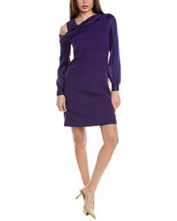 Elie Tahari Womens Draped Satin Shift Dress, 6