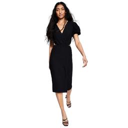 Now This Womens Textured Cutout Midi Dress Black S