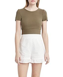 BCBGeneration Women's Ribbed Tie Back Top, Cypress, Medium