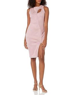 GUESS Women's Fitted Cutout Tank Dress with Slit, Lght Mauve, 10
