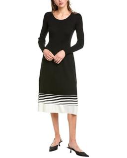 T Tahari Womens Midi Dress, Xs, Black