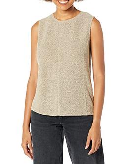 Theory womens Seam Shell Top in Tweed Terry Shirt, Taupe, Medium US