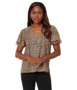 Vince Camuto V-Neck Tulip Sleeve Blouse Foxtrot XS
