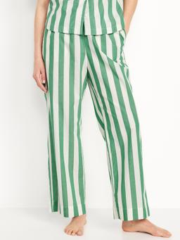 High-Waisted Poplin Pajama Pant