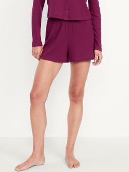 High-Waisted Cozy Waffle Pajama Shorts