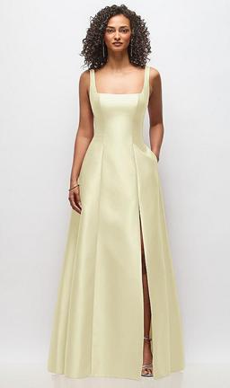 Sleeveless Square-Neck Princess Line Gown with Pockets