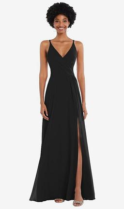 Faux Wrap Criss Cross Back Maxi Dress with Adjustable Straps