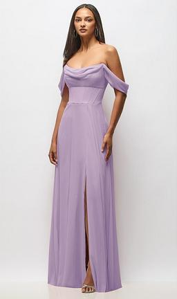 Chiffon Corset Maxi Dress with Removable Off-the-Shoulder Swags