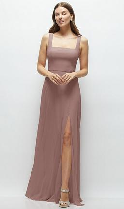 Square Neck Chiffon Maxi Dress with Circle Skirt