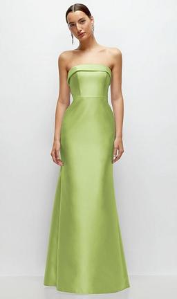 Strapless Cuff Neckline Satin Trumpet Gown