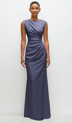 Sleeveless Cap Shoulder Crepe Maxi Dress with Trumpet Skirt