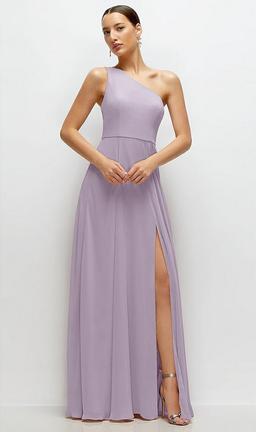 Chiffon One-Shoulder Maxi Dress with Circle Skirt