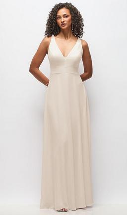 Deep V-Neck Chiffon Maxi Dress