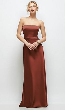 Strapless A-Line Stretch Satin Maxi Dress